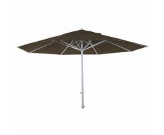 Parasol téléscopique centré rond coloris Taupe 400 cm