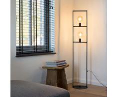 simple_cage - Lampadaire Industriel - 2 lumière - H 1520 mm - Noir - Rustique - Éclairage intérieur