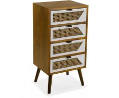 Versa Martine Commode pour Rangement, Chiffonnier, 85,5x35x44cm - Marron et Blanc