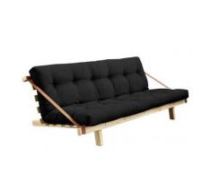 Banquette futon KRISTEN en pin massif coloris gris foncé couchage 130 cm.