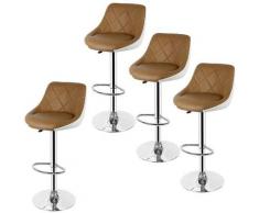 Oobest - WIHHOBY Tabouret de Bar Lot de 4 avec Siège Bien Rembourré, en Cuir Artificiel Chaise de