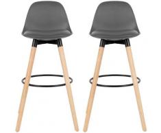 Lot de 4 tabourets pieds en bois de hêtre multicolore pour le petit-déjeuner