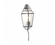 Applique Art Déco noir avec verre clair - Scone Qazqa Art Deco, Classique/Antique, Rustique,