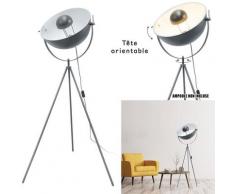 Lampadaire cinéma intérieur blanc - L 65 x l 65 x H 143 cm - Gris - Livraison gratuite