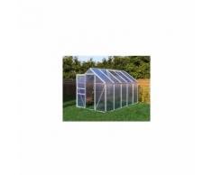 Serre de jardin 5.89 m² en aluminium avec porte et fenêtre d'aération - 190x310 cm - Plantiflex
