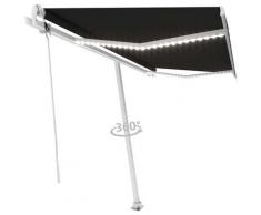 Auvent automatique et capteur de vent/LED 450x300 cm Anthracite