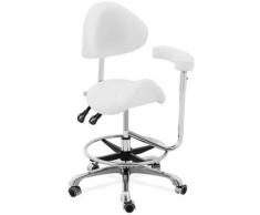 Chaise selle de cheval Siège-Selle Avec Dossier Blanc Réglable Cuir synthétique