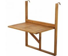 Beau Rivage - Table de balcon suspendu en bois d'acacia FSC - 64 x 44 x 80 cm - Naturel