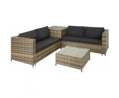 Tectake - Canapé de jardin SIENNE 4 places avec coffre de rangement - table de jardin, mobilier de
