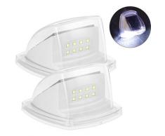 2 Appliques Solaires Transparentes 8Led Lumiere Blanche