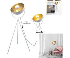 Lampadaire cinéma intérieur doré - L 65 x l 65 x H 143 cm - Blanc - Livraison gratuite