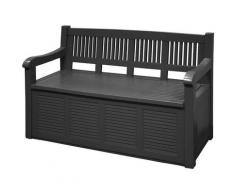 Banc coffre de jardin gris en plastique Gris 129 cm