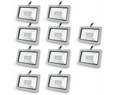 10×Auralum Projecteur à LED 10W Ultraléger pour Éclairage Extérieur et Intérieur Spot IP65 Haute