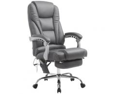 CLP - Fauteuil de bureau PACIFIC en similicuir avec une fonction massage gris
