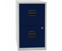 Bisley Home Classeur pour dossiers suspendus PFA, 2 tiroirs, gris clair / bleu oxford | PFA2505