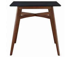 Table de bar carrée bois H91.5 cm LEENA - Noyer / noir