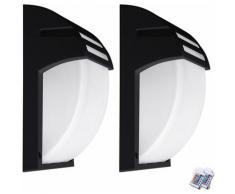 Ensemble de 2 appliques murales balcon extérieur à distance lampe dimmable Set incl. Lampes LED RGB