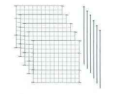 Clôture de jardin Clôture étang 11 pcs. x5 feuilles de fond vert métallique juste