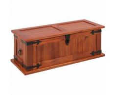 Hommoo Coffre de rangement 60x25x22 cm Bois d'acacia solide