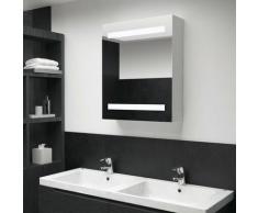 Armoire de salle de bain à miroir LED 50x14x60 cm