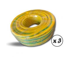 Kibros - Tuyaux d'arrosage | Anti UV | 4 couches - Quantité x 3 - Lg 50 m - Ø 15 mm