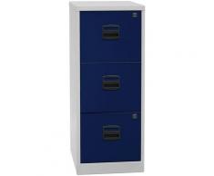 Bisley Home Classeur pour dossiers suspendus PFA, 3 tiroirs, gris clair / bleu oxford | PFA3F505