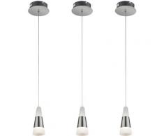 Ensemble de 3 lampes à suspension à suspension à LED du salon plafonniers lampe pour halls argent