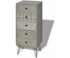 Buffet bahut armoire console meuble de rangement de rangement avec 5 tiroirs gris - Gris