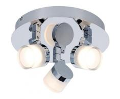 Voltman - Plafonnier 3 spots spécial Salle de Bain IP44 (15 Watts 1050 LM 3000K) Chrome