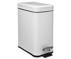 Pegane - Poubelle De Salle De Bain Rectangle Blanc - 5L