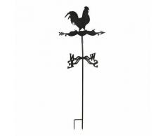 Pack girouette coq métal + support latéral + mat à planter