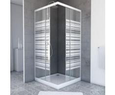 PACK Paroi porte de douche CARREE 90x90x185 A OUVERTURE EN ANGLE + RECEVEUR DE DOUCHE A POSER EXTRA