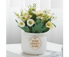Bonsaï Artificiel,Plante Artificielle en Pot de Marguerite ,Ornements Décoratifs pour La Maison,