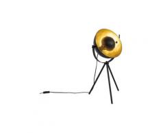 Qazqa - magnax - Lampe de table trépied/tripode Industriel - 1 lumière - L 32.2 cm - Noir
