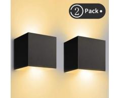 Applique Murale Interieur/Exterieur 12W Réglable Appliques Murales LED 3000K Blanc Chaud Lampe