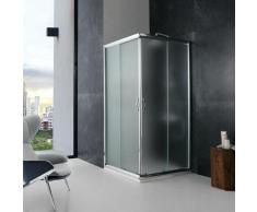 CABINE DE DOUCHE 70X70 CM EN VERRE OPAQUE ANTE COULISSANTES GIADA