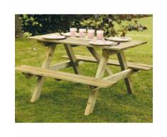 Table de pique nique pour enfant - 102 x 90 cm - en bois Douglas
