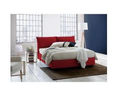 Talamo Italia Lit Coffre Veronica double, Made in Italy, Tête de lit et housse en tissu, Ouverture