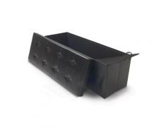 Banc coffre de rangement noir 100 cm