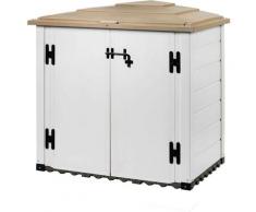 Coffre Rangement Résine Garden Box Tuscany 100 88x131x133 cm Blanc/Beige Blanc/Beige - gardiun