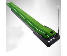 Tapis d'entrainement Golf Putting Intérieur et bureau avec rampe, 250 x 40cm Hobby Tech