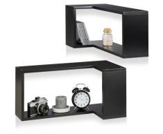 Relaxdays - Étagère de coin étagère d’angle lot de 2 plateau mural suspendu design moderne