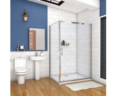 cabine de douche 130x90cm porte coulissante plus une paroi latérale hauteur :190cm