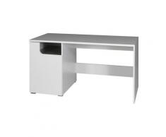 Bureau droit moderne RICCO. Idéal pour une chambre enfant / ado. Coloris blanc - Blanc