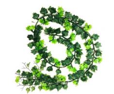 Lierre Feuilles Guirlande Plantes Artificielles - Lot de 12 Vert Feuillage Artificiel Guirlande