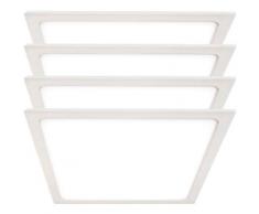 Lot de 4 plafonniers plafonniers LED plafonniers blanc salon eclairage salle de travail lampe ALU