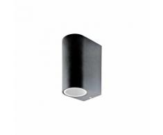 Paroi Fitting Lisse GU10 Aluminium Noir 2 Direction IP44 Mod. VT-7652 - SKU 7509 - Rond