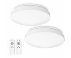 2×Anten 24W Plafonnier LED Rond Dimmable Lampe de Plafond IP20 avec Fonction de Contrôler la