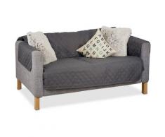 Relaxdays Housse canapé housse fauteuil protection revêtement plaid poils animaux tâches 2 places,