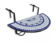 VDTD26361_FR Table suspendue de balcon Bleu et blanc Mosaïque - Topdeal